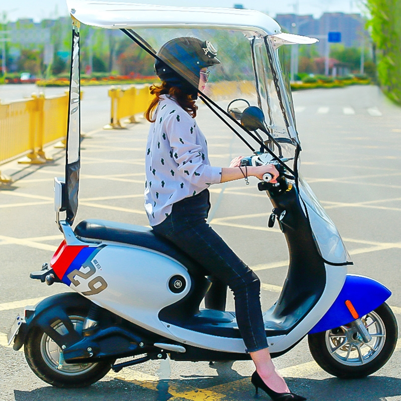 闪电客电动车雨棚遮阳伞防雨防风摩托车挡风罩电瓶车遮雨棚防晒遮阳棚