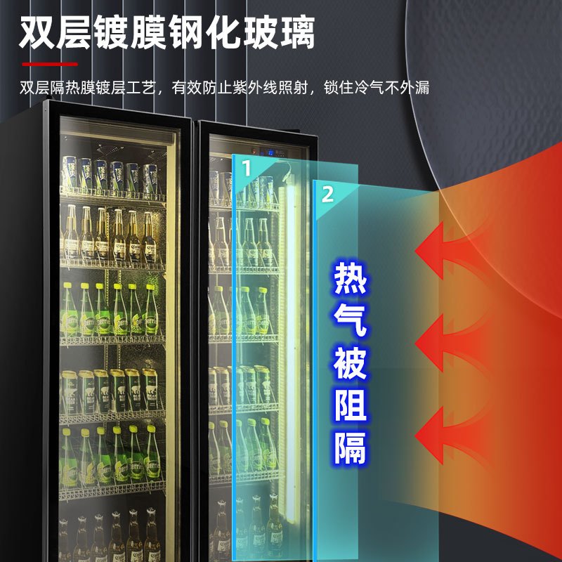 埃利斯(AILISI)啤酒柜饮料柜风冷展示柜超市酒吧KTV 商用冷藏冰柜网红冷柜大容量风冷回弹门LC-1000F