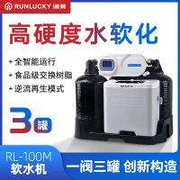 润莱家用软水机一阀三罐 处理高硬度水质地区厨下式软水机 官方标配 软水流量每小时2000升 RL-R100M