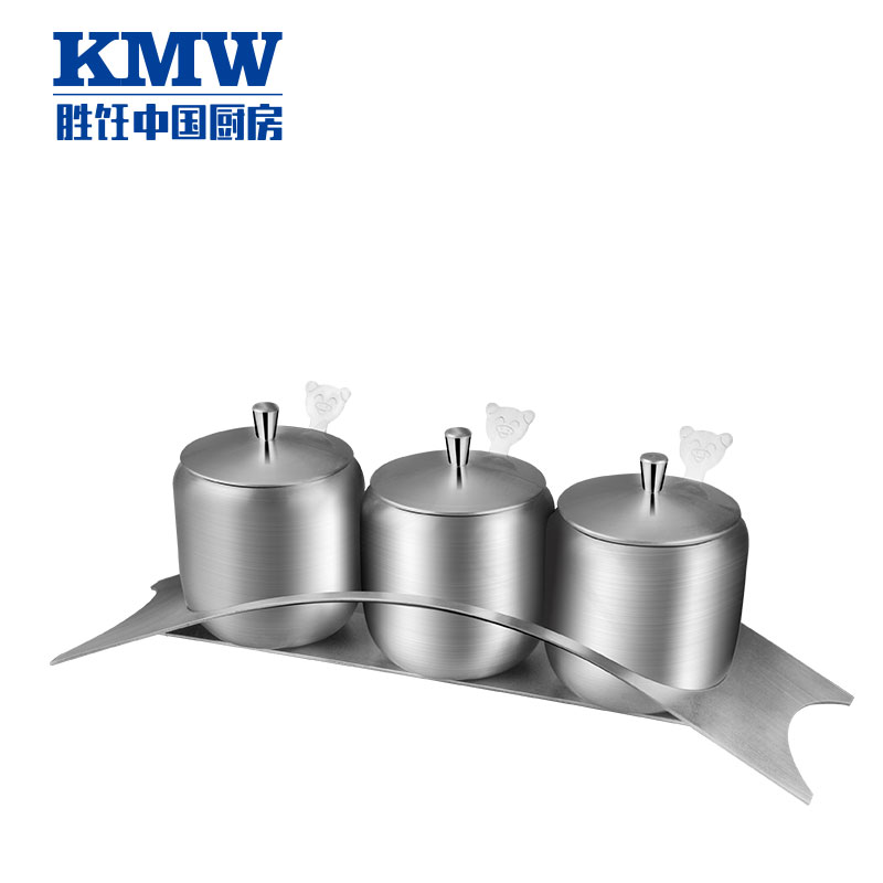 KMW厨房用品天工精品味具GtoolsWJ0001品质时尚造型设计 密封防潮防尘 420ml有孔盖304不锈钢色调味罐