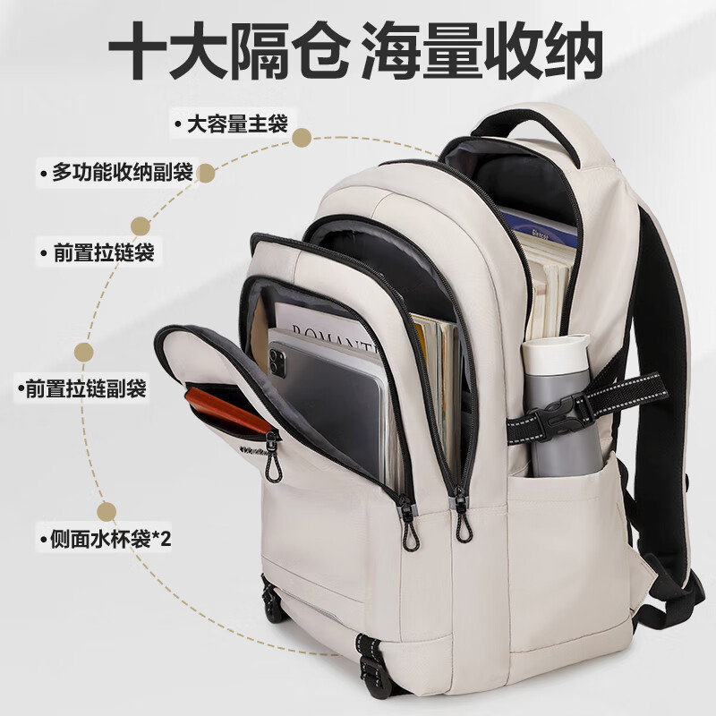 维多利亚旅行者大容量旅行双肩包8088 卡其45L高清大图