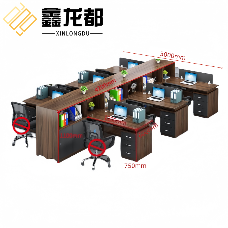 鑫龙都 屏风工位六人位4.2米张