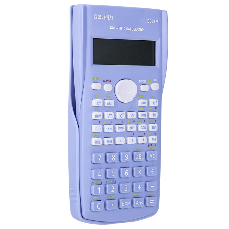 得力(deli)D82TM 深蓝色计算器函数计算器学生数学可爱多功能科学计算机
