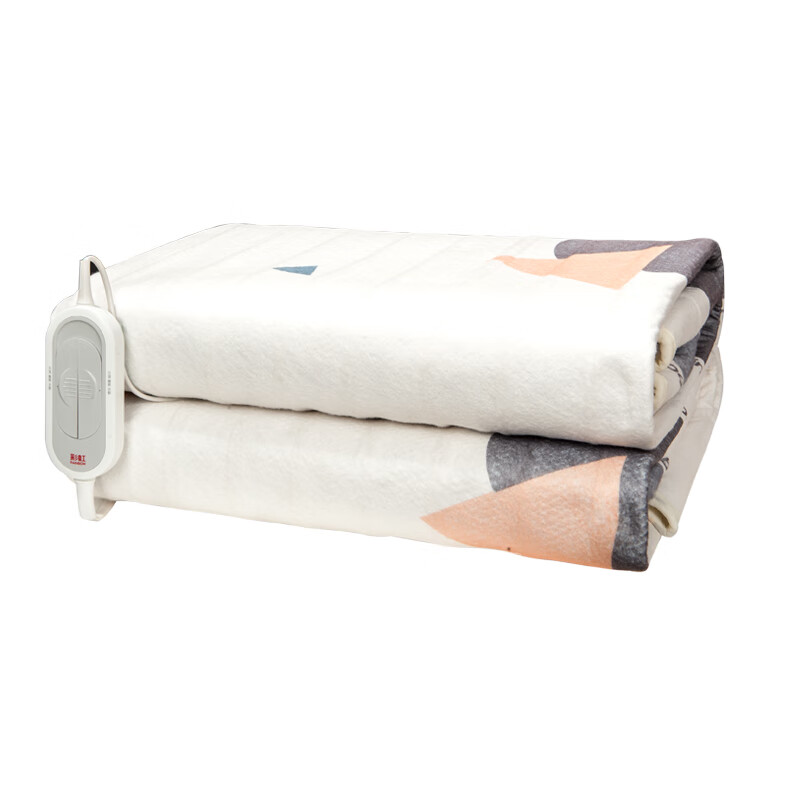 彩虹全线路保护双控双温电热毯特大宽幅印花2米*1.8米,花色随机