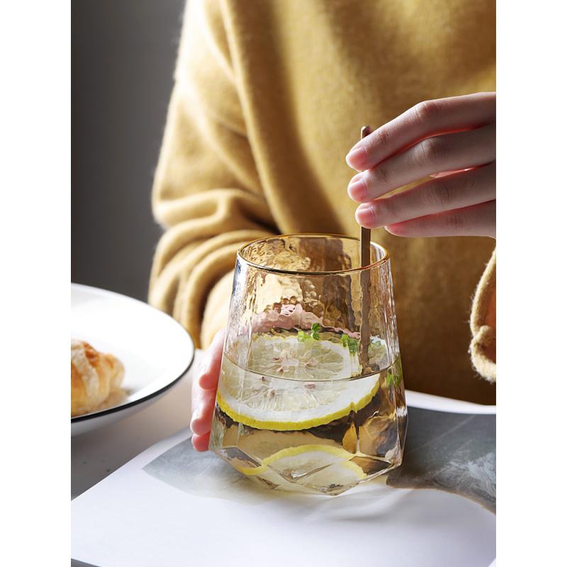 美帮汇金边红酒杯香槟杯套装水晶玻璃北欧家用高脚杯葡萄酒杯风 描金香槟杯-300ml高清大图