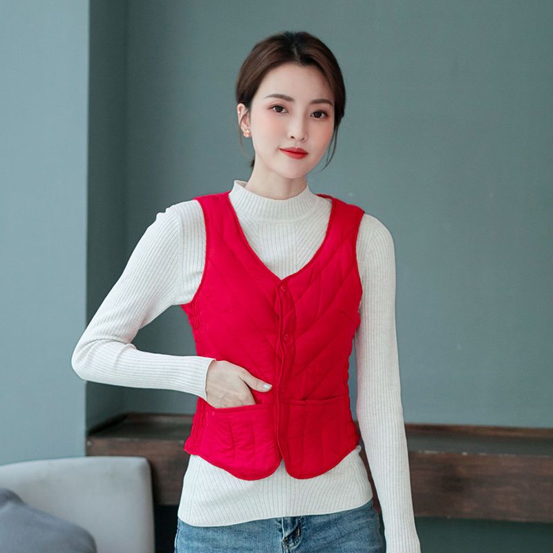 新款羽绒棉马甲女短款秋冬季中老年女士坎肩大码妈妈内穿贴身背心