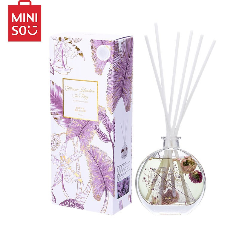 名创优品(miniso) 雾笼花影无火香薰 居家室内房间卧室藤条香氛精油 卫生间厕所空气清新剂90ML