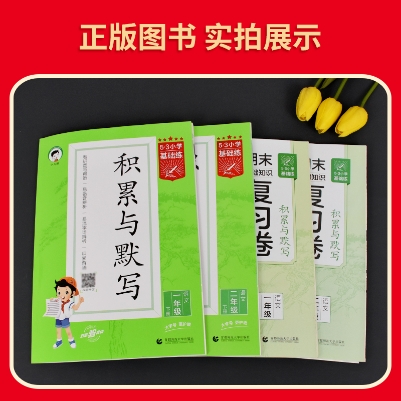 语文 二年级下 [正版]2024春5.3小学基础练积累与默写二年级语文下册 人教通用版 53五三小学2年级下同步专项训练高清大图