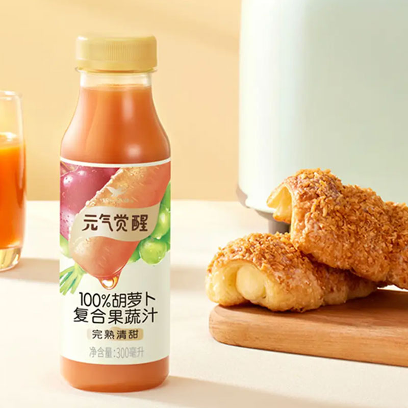 统一 元气觉醒100%胡萝卜汁 300ml*12瓶 箱高清大图