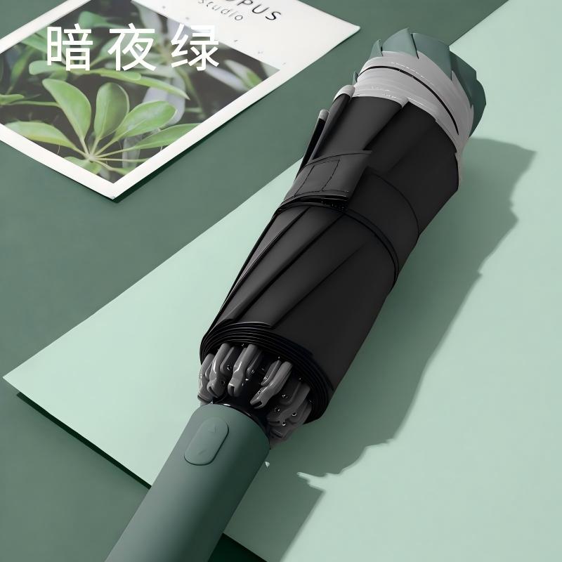 三极户外 户外反向十骨带反光条雨伞 烟灰色 TP7034-暗夜绿 暗夜绿