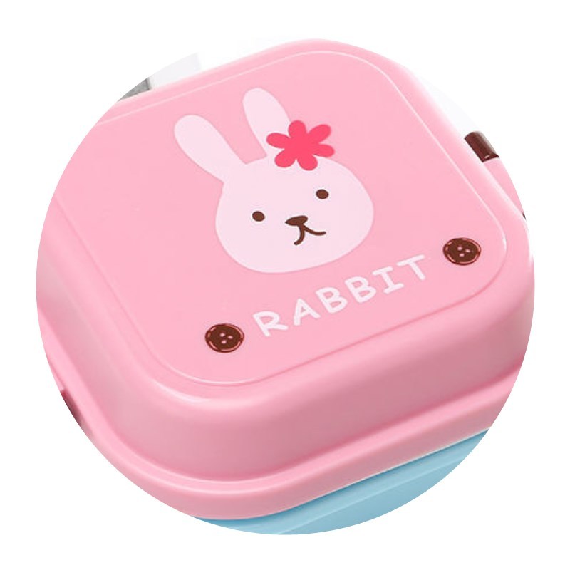 小熊双层便当盒三明治盒子便当盒可爱双层便当盒保温盒迷你小饭盒餐盒