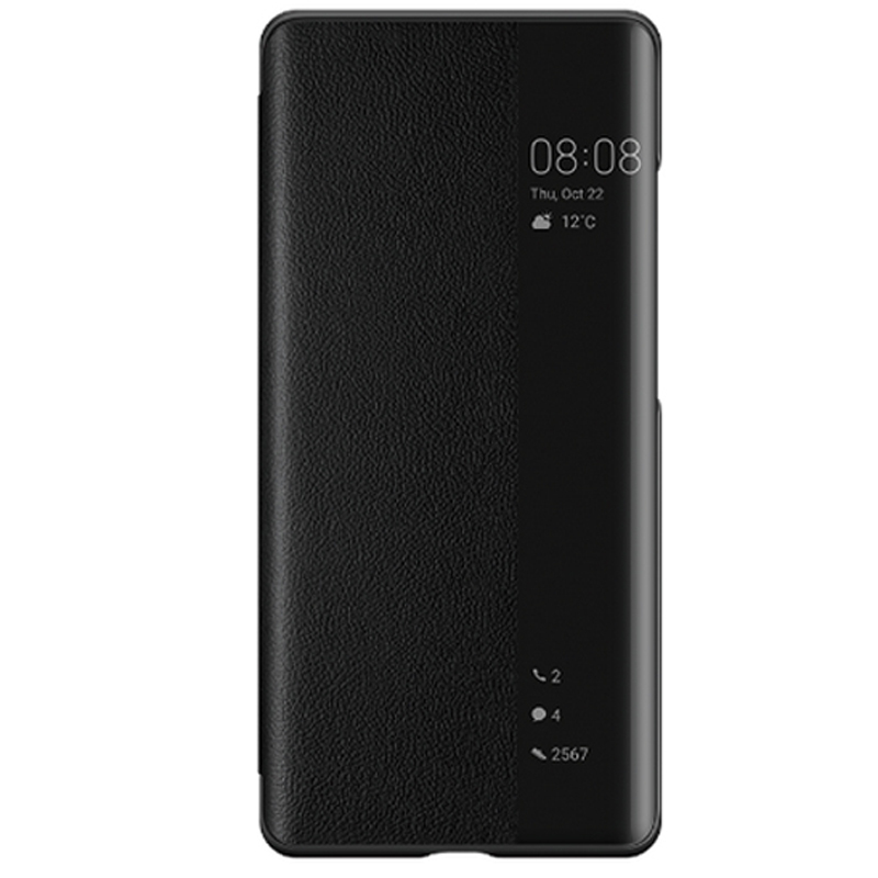 华为(HUAWEI) Mate40 RS保时捷设计智能视窗手机壳保护套防摔全包手机套商务皮夹皮套真皮(玄黑)