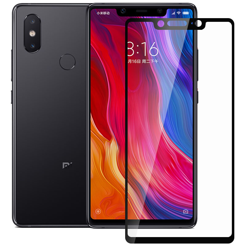 [买2送手机壳]轻万适用小米8se钢化膜xiaomi透明全屏黑色8se玻璃贴膜高清手机保护膜高清大图