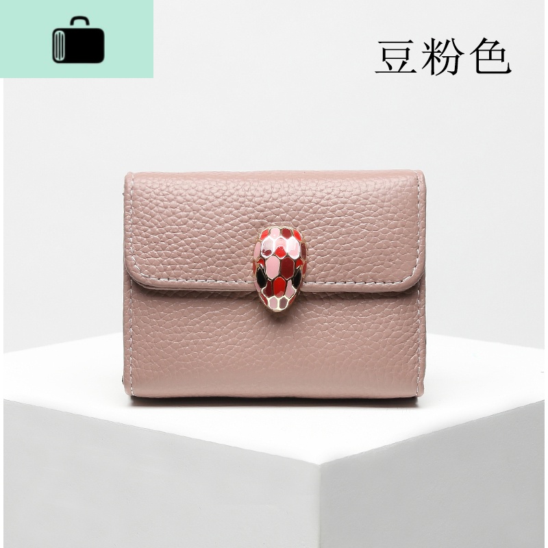皮卡包女式超薄小巧一体简约多功能零钱包卡片包大容量驾照卡套NEW LAKE 豆沙粉