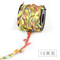 diy手工麻绳材料树叶藤条带叶子绳子编织手工装饰彩色绑绳 树叶麻绳彩色10米/卷 5卷装