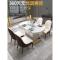后现代轻奢简约钢化玻璃可伸缩圆餐桌椅组合折叠家用小户型饭桌子