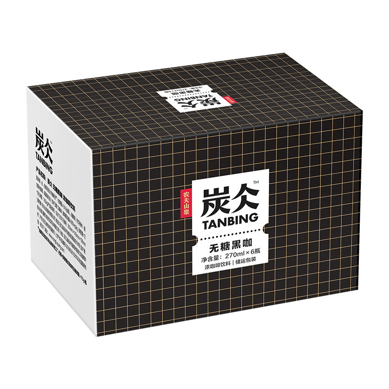 农夫山泉炭仌无糖黑咖浓咖啡270ml*6