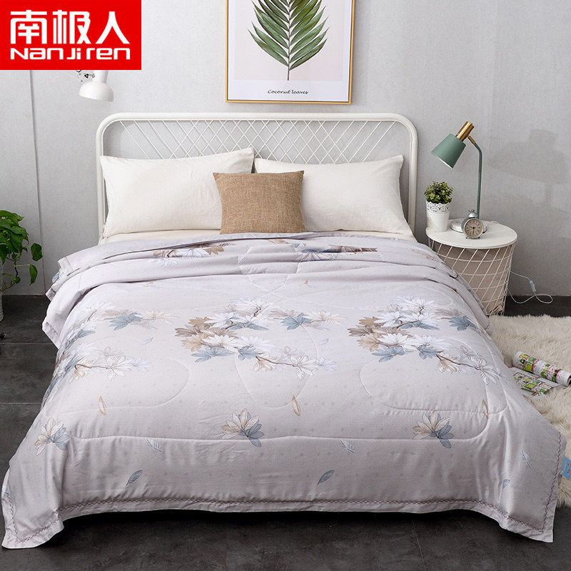 南极人(NanJiren)家纺 可水洗天丝夏被纤维平纹夏凉被 床上用品花朵/草/叶子空调被子被芯