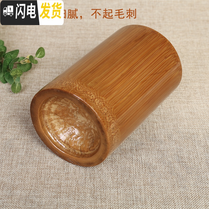 三维工匠天然多功能毛笔创意笔筒 竹子碳化笔筒 文房四宝收藏摆件书法用品高清大图