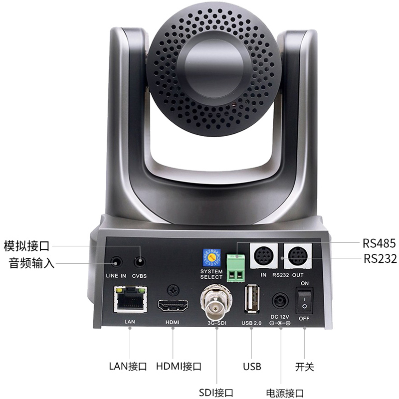 邦普讯P3030D视频会议摄像头HDMI/SDI/网口终端摄像机高清1080P/30倍光学变焦