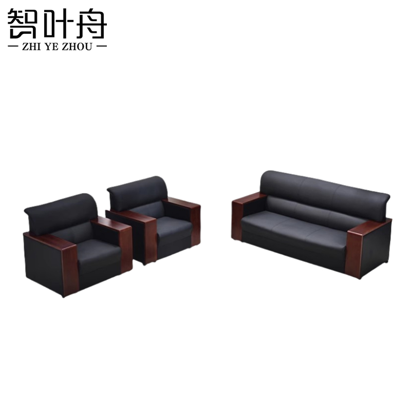 智叶舟办公沙发组合183*75*83cm(3+1+1)套高清大图