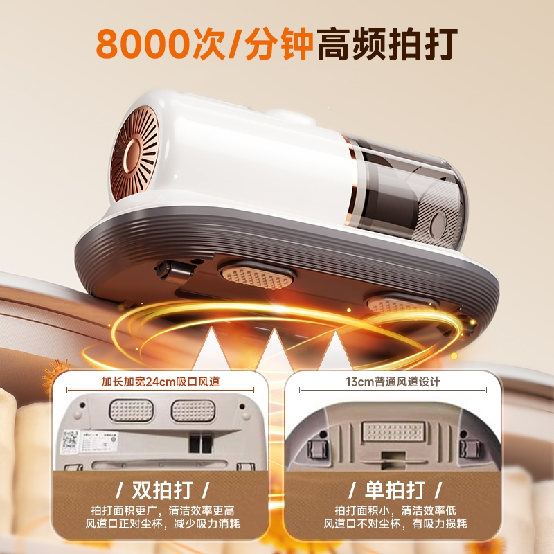 奥克斯(AUX)床上吸尘器家用无线紫外线机小型宿舍_顶配款送6个滤芯