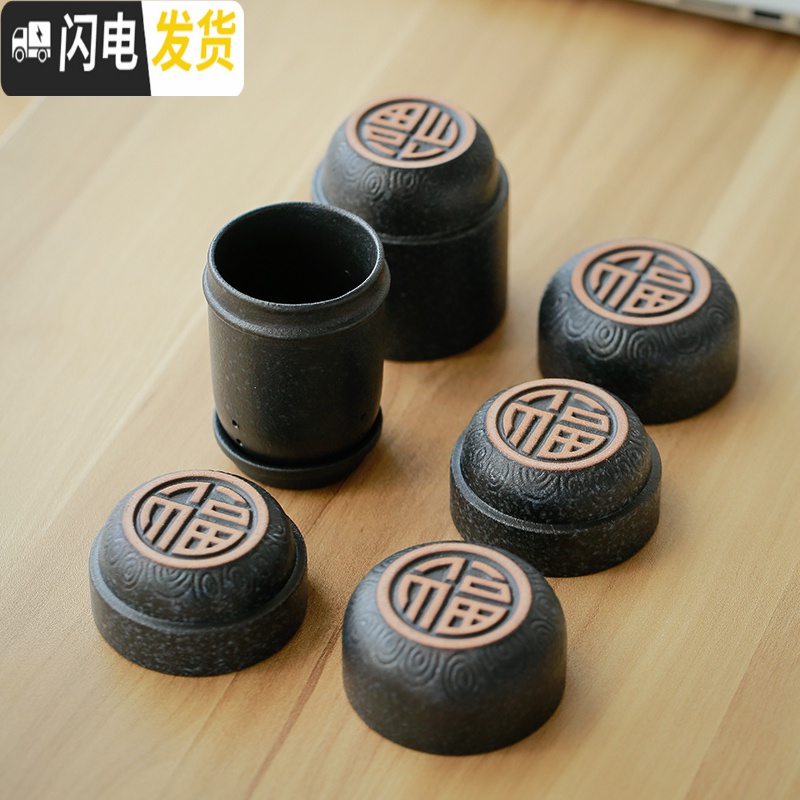 三维工匠黑陶快客杯一壶四杯旅行茶具套装便携式包随身茶壶泡茶杯紫砂抖音 紫砂《莲花》一壶五杯旅行茶具高清大图