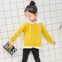 女童2019新款卫衣中大童长袖韩版春秋季上衣宽松儿童休闲假两件款 150建议身高140-150cm 黄色