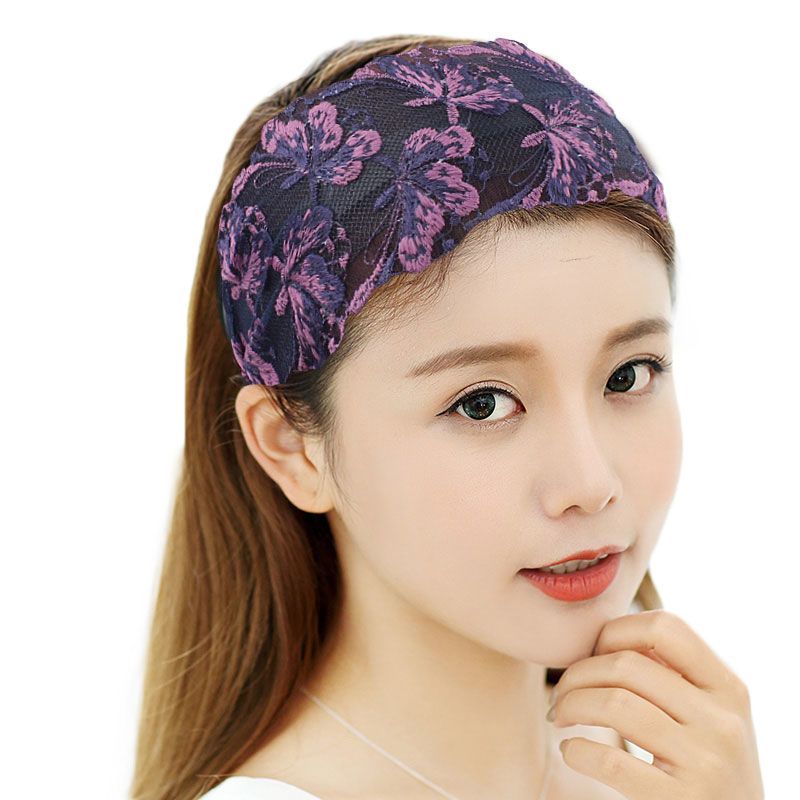 蕾丝带齿宽边带齿发箍刺绣蝴碟民族风度假压发发卡发头箍女士发窟蝴蝶