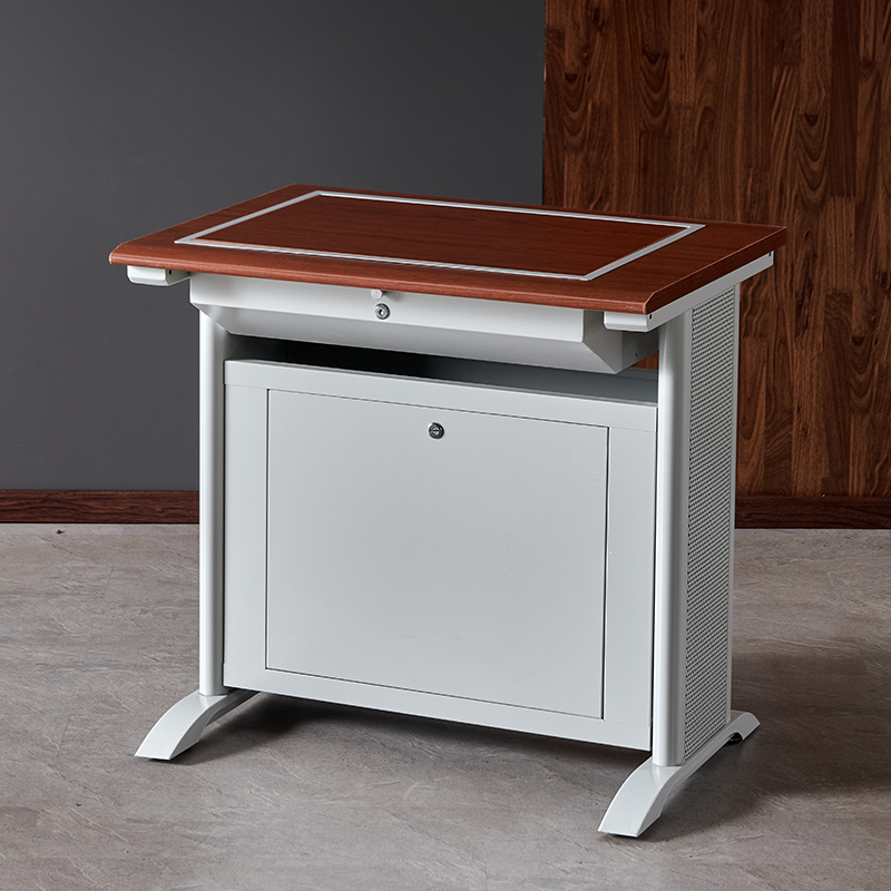 臻远ZY4012404隐藏式翻转电脑桌培训桌教室机房多媒体学习桌办公桌A款单人位高清大图