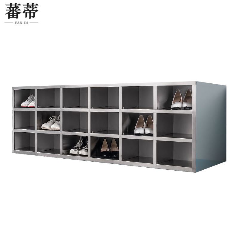 蕃蒂职工鞋柜36格双面台高清大图
