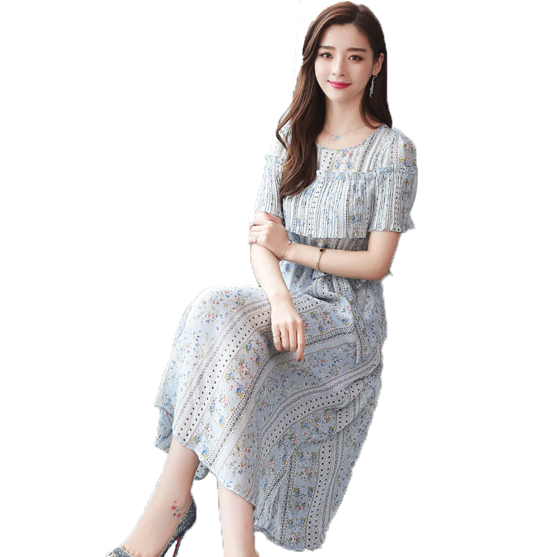 2018新款女装 2o18年夏装时尚气质蘑菇街春季套装夏季韩版连衣裙