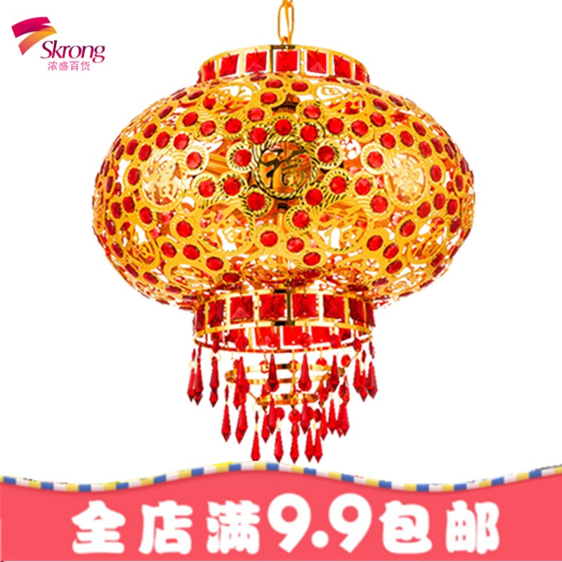 新年大红阳台灯笼灯灯装饰户外仿古中国风乔迁结婚旋转水晶灯笼