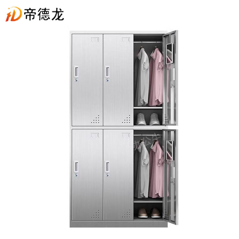 帝德龙六门不锈钢衣柜员工宿舍柜BX8 900*420*1800mm高清大图