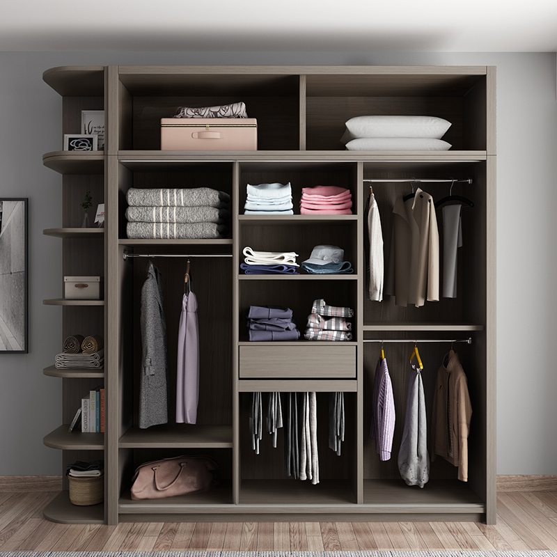 木月北欧推拉门衣柜简约现代组装家用卧室柜子小户型组合收纳储物柜