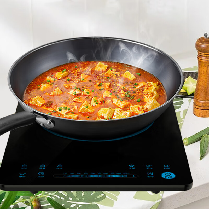 申魔炒菜锅多功能料理锅无涂层聚油爆炒精铁锅不易锈燃气电磁炉通用精铁爆炒SC22K0132cm高清大图