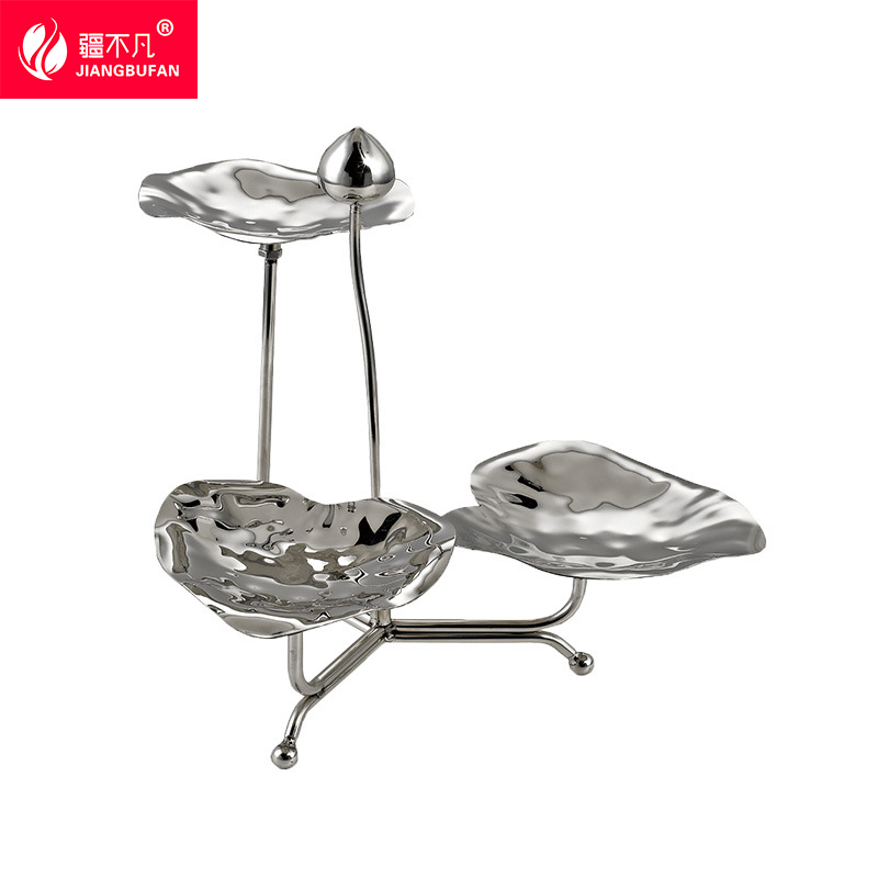 [疆不凡]点心甜品蛋糕架 三头荷花盘架高清大图