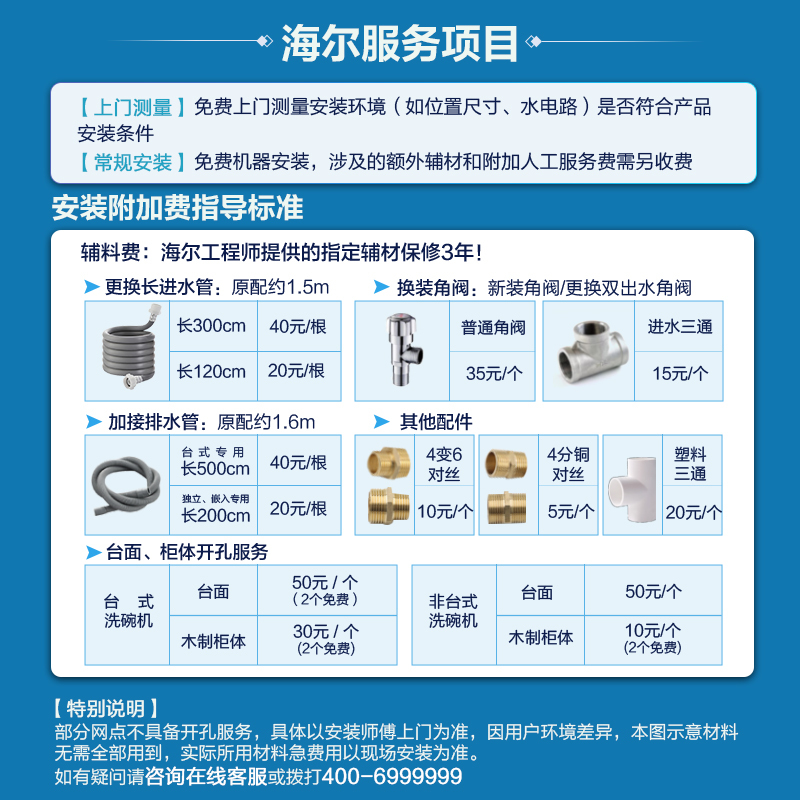 海尔14套家用嵌入式全自动洗碗机HWY14-186BKU1 80℃双微蒸汽消毒除菌 智能开门烘干刷碗机高清大图