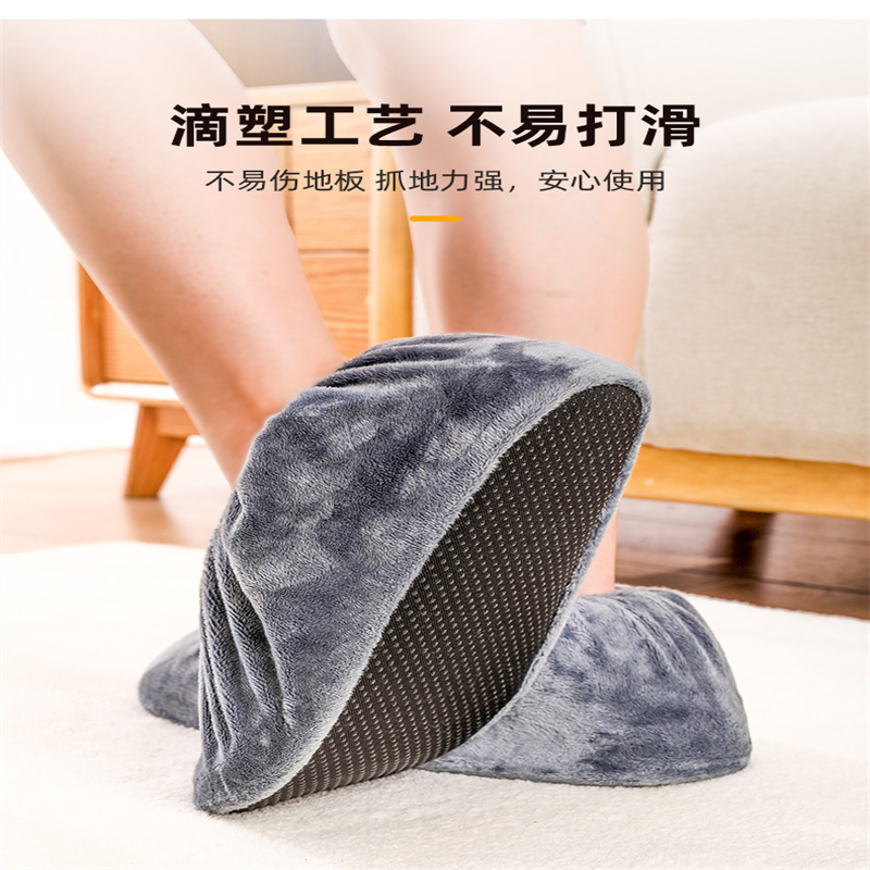 亿客来a694绒布鞋套家用室内布料可洗反复使用加厚防滑耐磨脚套学生