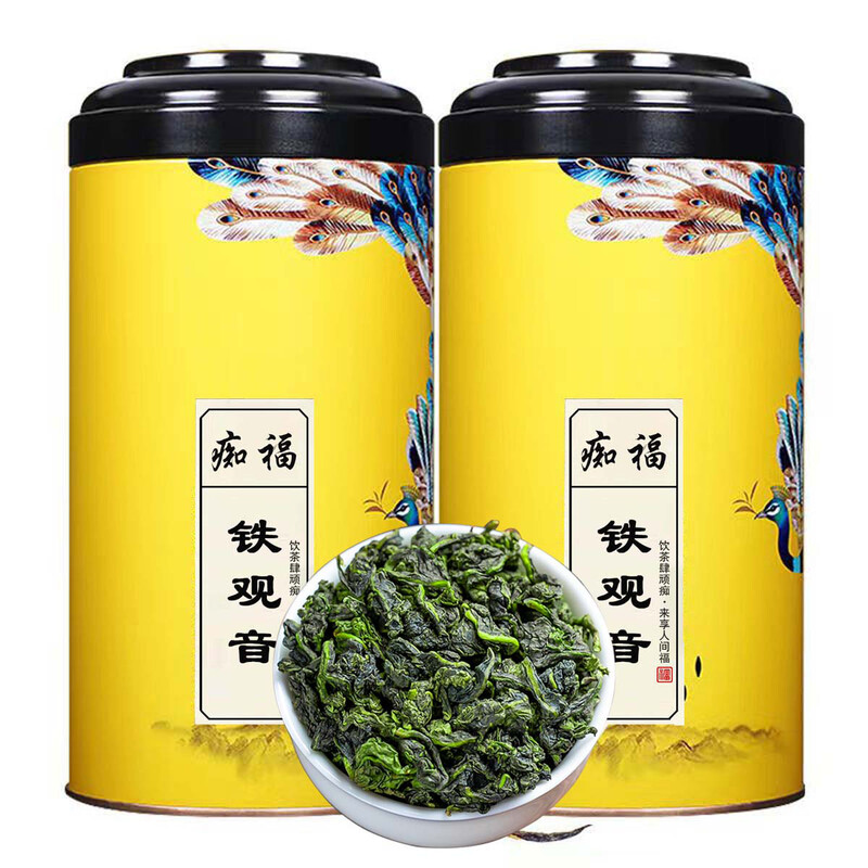 痴福安溪铁观音浓香型新茶叶乌龙茶散装礼罐装2罐共500克高清大图