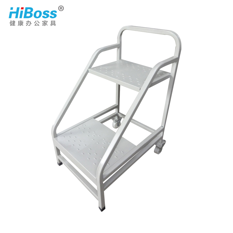 HiBoss图书馆书车书梯小推车加厚登高梯