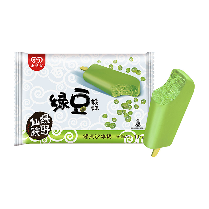 和路雪绿野仙踪绿豆妹妹绿豆沙冰棍800g10支装