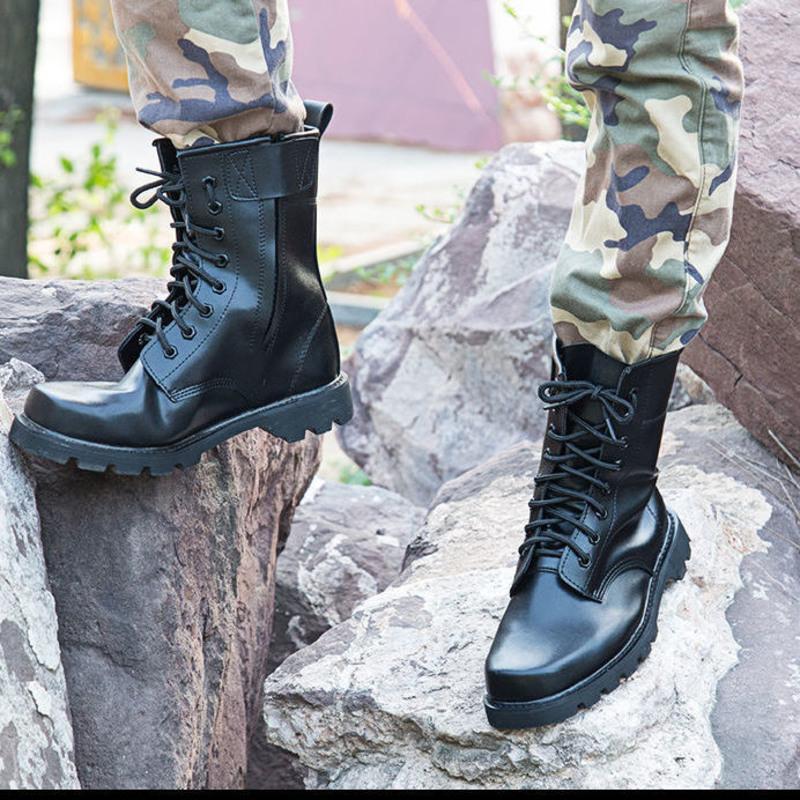四节单款普通35户外军靴男特种兵防爆靴钢头钢底皮靴羊毛作战靴军勾靴
