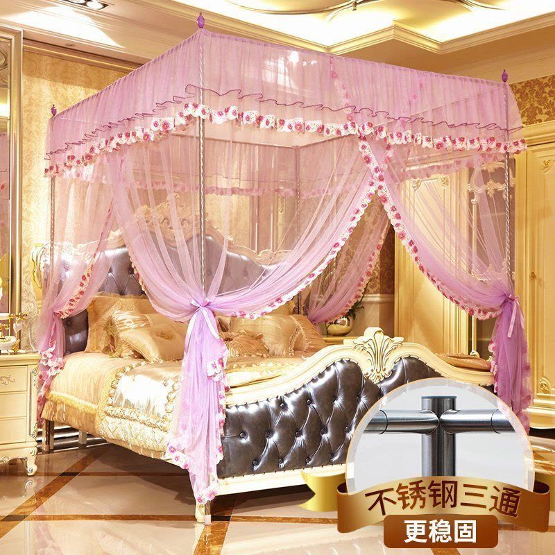 美帮汇落地式蚊帐 1.8m床1.5m三开2米家用1.2文帐加密凉席文章纹账图片