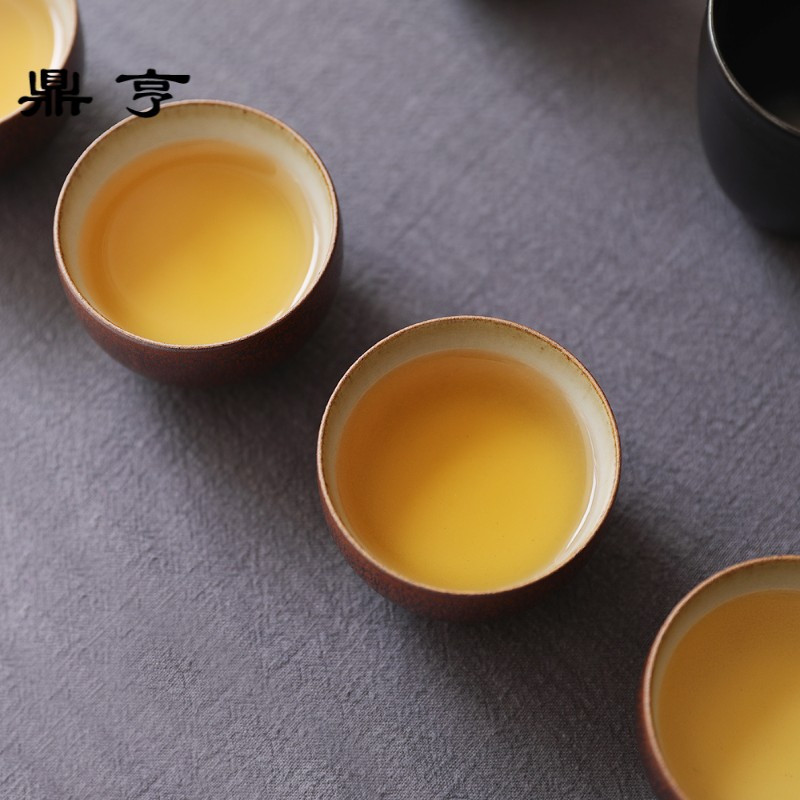 鼎亨春泥手工金属釉景德镇粗陶陶瓷主人杯品茗杯泡茶杯开片功夫大