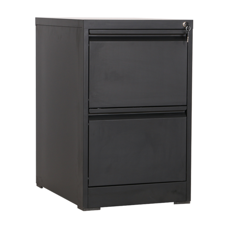 臻远 ZYJJ-800145文件挂劳柜卡箱办公资料柜矮柜A4FC挂快捞柜立式抽屉柜 黑砂纹二抽鹅颈拉手