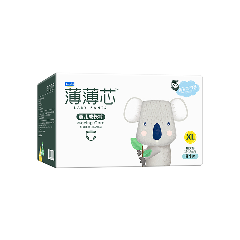 五羊(FIVERAM)薄薄芯婴儿成长裤五羊拉拉裤XL码84片箱装