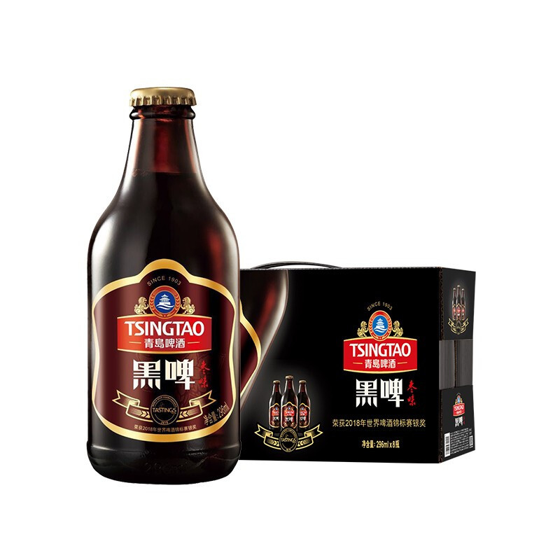 青岛啤酒 枣味黑啤12度296ml*8瓶