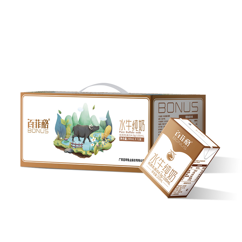 百菲酪 水牛纯奶 优质乳蛋白4.0g/100ml 200ml*12盒