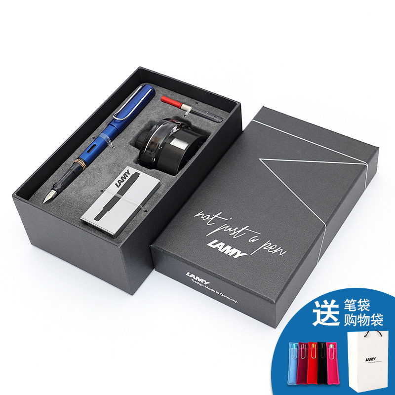 凌美(LAMY)恒星AL-star系列钢笔商务墨水套装皇家蓝F尖